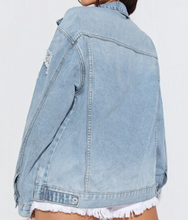 Load image into Gallery viewer, *VAMPED CUSTOMer OPTION* Ripped Flap Pocket Denim Jacket #1 from Shein
