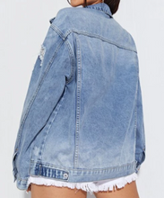 Load image into Gallery viewer, *VAMPED CUSTOMer OPTION* Ripped Flap Pocket Denim Jacket #2 from Shein
