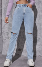 Load image into Gallery viewer, *VAMPED CUSTOMer OPTION*  High Waist Ripped Mom Jeans from Shein
