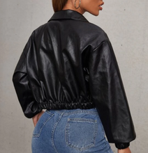 Load image into Gallery viewer, *VAMPED CUSTOMer OPTION ONLY*  SHEIN Drop Shoulder Crop PU Leather Jacket
